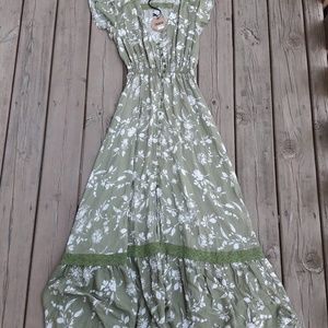Green flower dress